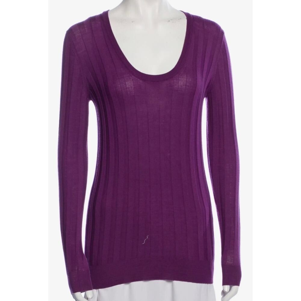 Plan C Merino Wool Scoop Neck Ribbed Long Sleeve Sweater Sz. 46 (US 10)